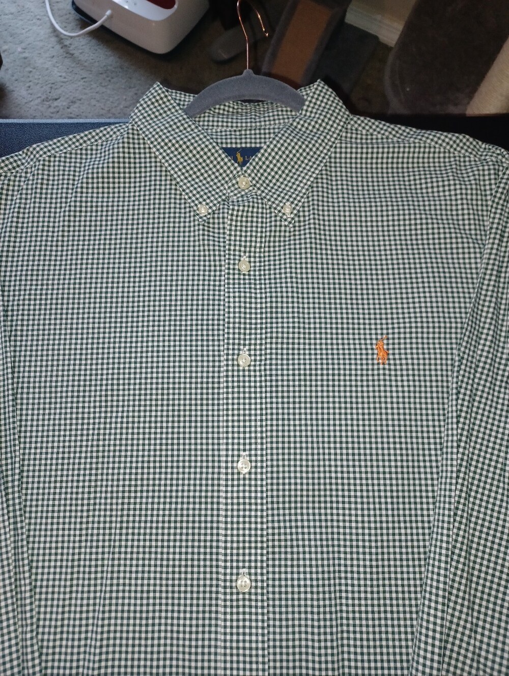 Ralph Lauren Button Down Long Sleeve Shirt Big Mans Size 2XL Checked 2X